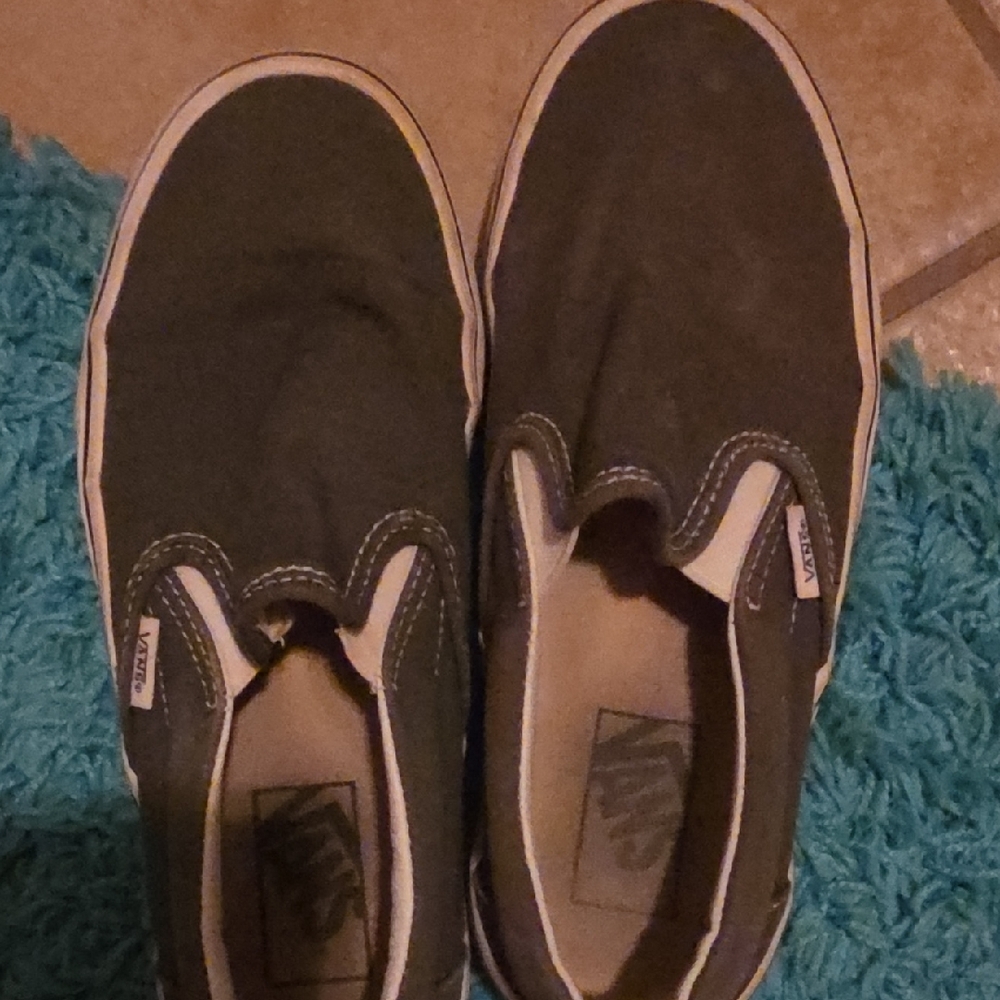 Vans Womens Slip-On Sneakers in Olive